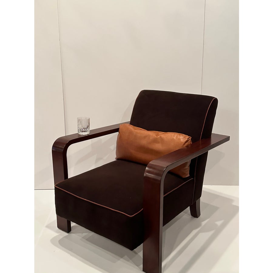 Ralph Lauren Modern Mahogany Armchair | Chairish
