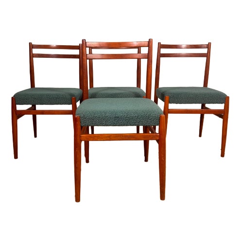Vintage Teak Chairs, Denmark, 1960s, Set of 4 For Sale