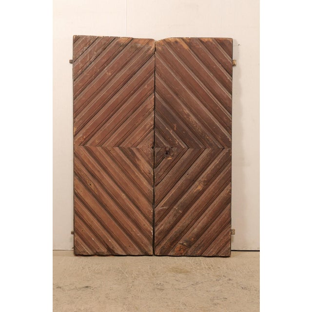Pair 19th Century Swedish Diamond Pattern Doors For Sale - Image 4 of 11