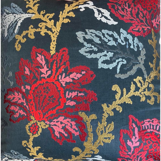 Nina Campbell “Coromandel” in Blue/Red/Neutral 22” PillowsA Pair