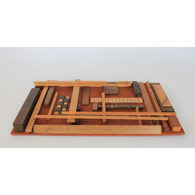 Handmade Mid-Century Modern Mixed-Media Wood & Tile Wall Art For Sale In Milwaukee - Image 6 of 7