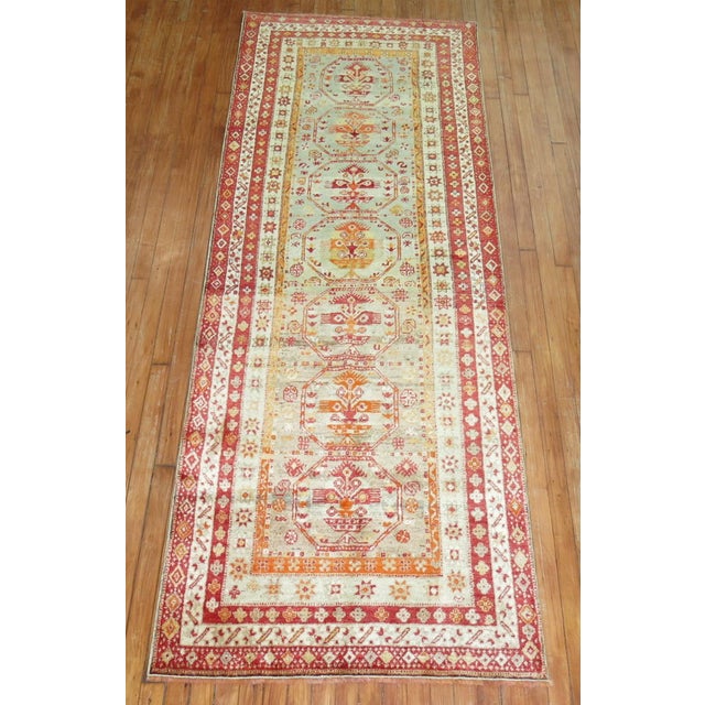 Red Antique Zabihi Collection Turkish Sivas Runner - 3'3" x 9'1" For Sale - Image 8 of 8