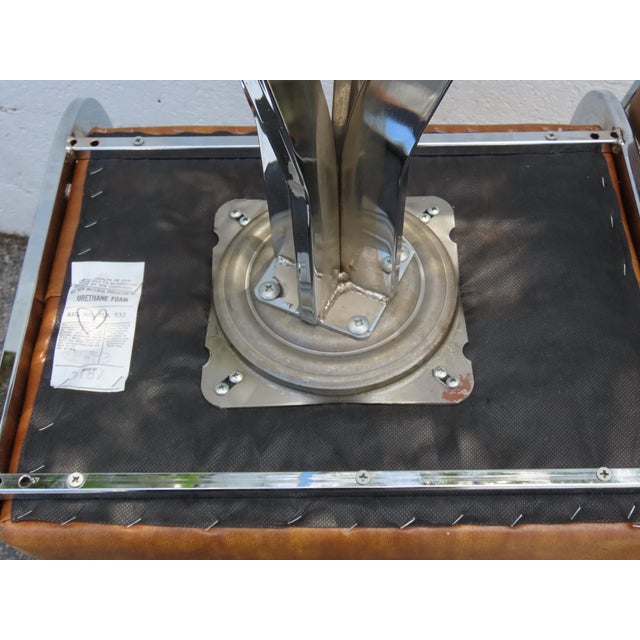 Retro Mid Century Modern Swivel Vinyl and Chrome Barstools a Set of Three 6373 For Sale - Image 10 of 17