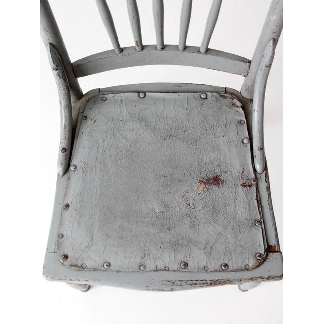 Wood Antique Victorian Painted Spindle Back Chair For Sale - Image 7 of 16
