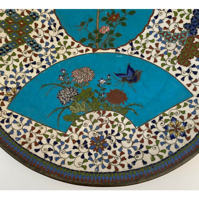 Japanese Meiji Cloissoné Charger, Bowl or Platter For Sale - Image 9 of 9
