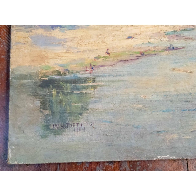 Paint 20th Century American Impressionist Shoreline Landscape Painting by w.h. Partridge For Sale - Image 7 of 11