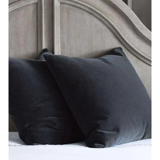 Contemporary Navy Mohair Pillow For Sale - Image 3 of 4