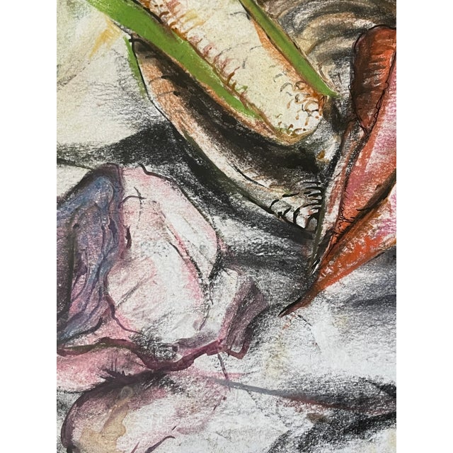 Original 1955 Still Life by William Oberman – Colored Charcoal, Framed For Sale In Atlanta - Image 6 of 10