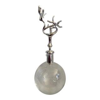 Contemporary Kravet Glass Decanter With Silver Coral Design Stopper For Sale