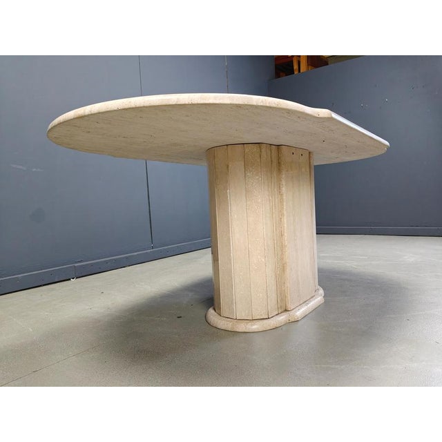 Vintage Travertine Oval Dining Table, 1970s For Sale - Image 3 of 15