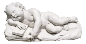 White Porcelain Sleeping Child Sculpture from Doccia Factory, Italy, Mid-18th Century