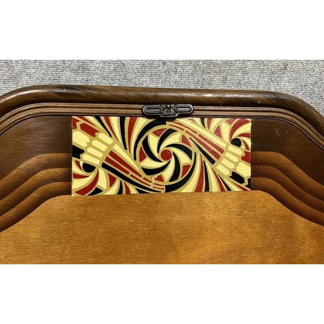 Art Nouveau Style Bed in Painted Iron with Faux Wood and Stylized Colored Motifs, 1890s For Sale - Image 5 of 7