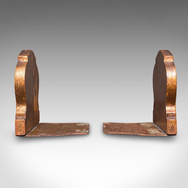 1980s Pair of Small Vintage Baroque Revival Bookends, Italian, Giltwood, Book Rest For Sale - Image 5 of 9