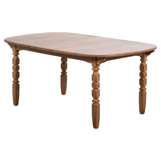Vintage Oval Brutalist Oak Dining Table by Henning Kjærnulf, Denmark, 1960s For Sale - Image 14 of 14