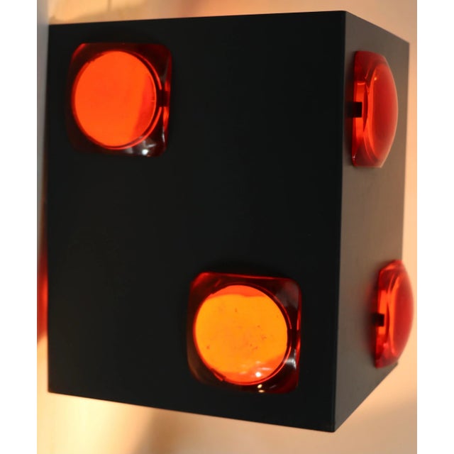 Metal Mid Century Jeweled Shade Possibly Lightolier After Sarfatti For Sale - Image 7 of 12