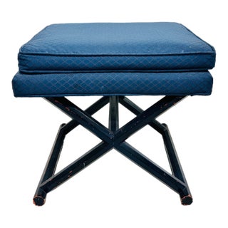 Vintage Mid Century X Bench Ottoman For Sale