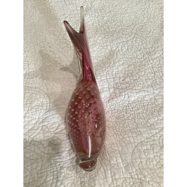 Dark Pink Flavio Poli Designed Fish Made by Archimedean Seguso . Murano Art Glass Ruby/Gold Color With Gold Leaf Inclusions Plus Bullicante Bibles. For Sale - Image 8 of 8