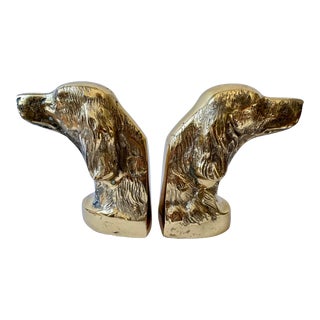 Vintage English Springer Spaniel Bookends-Pair For Sale