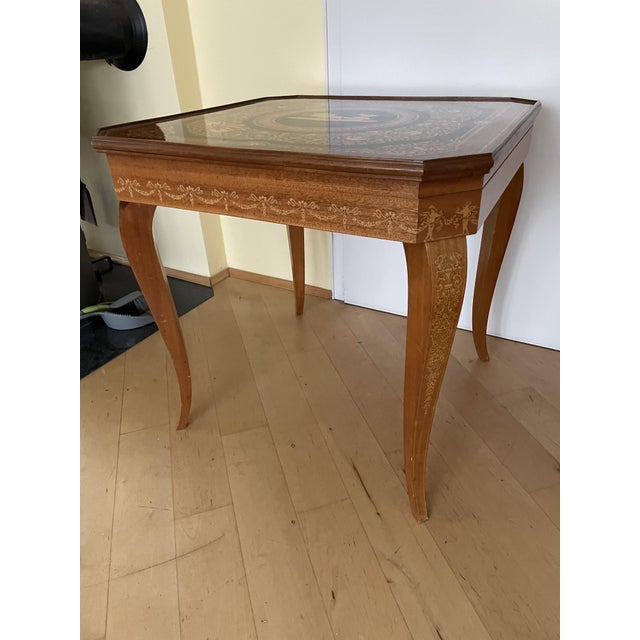 Hollywood Regency Inlaid Gaming Table, Italy, 1960s For Sale - Image 4 of 16
