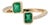 14k Gold Open Bypass Octagon Cut Emerald & Diamond Toi Et Moi Ring Size 4 For Sale