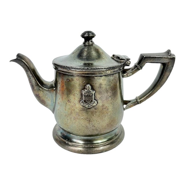 1920s Stevens Hotel Silver Soldered Tea Pot For Sale