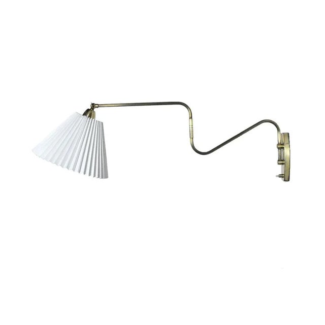 Danish Brass Swing Arm Wall Lamp, 1950s For Sale - Image 12 of 12