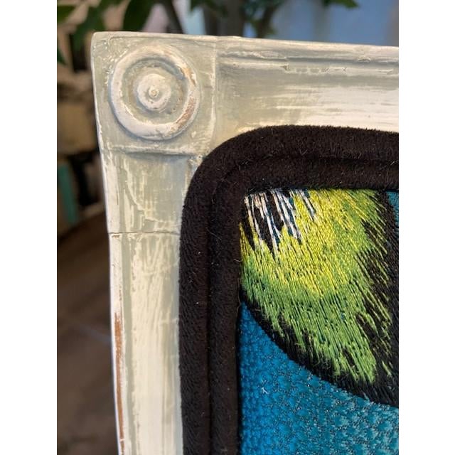 Restyled Vintage Green Armchair For Sale In New York - Image 6 of 8