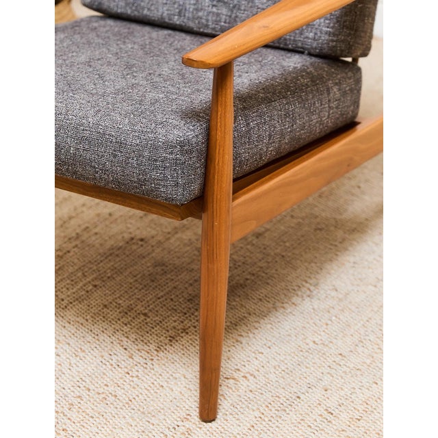 Greige Vintage Danish Lounge Chair For Sale - Image 8 of 12