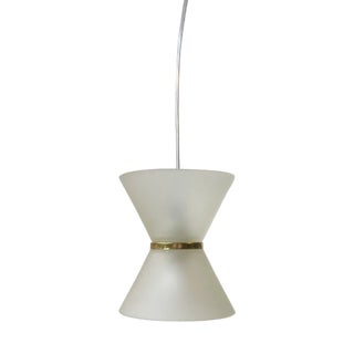 Modernist Danish Diablo Frosted Glass Hanging Lamp, 1970s For Sale