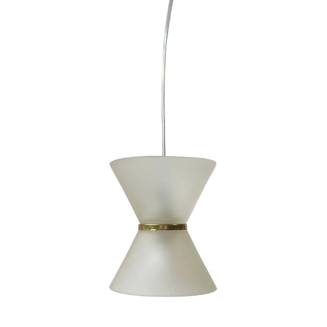 Modernist Danish Diablo Frosted Glass Hanging Lamp, 1970s For Sale