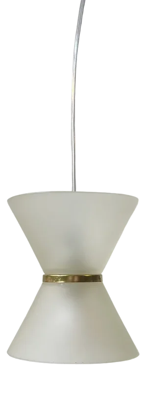 Modernist Danish Diablo Frosted Glass Hanging Lamp, 1970s