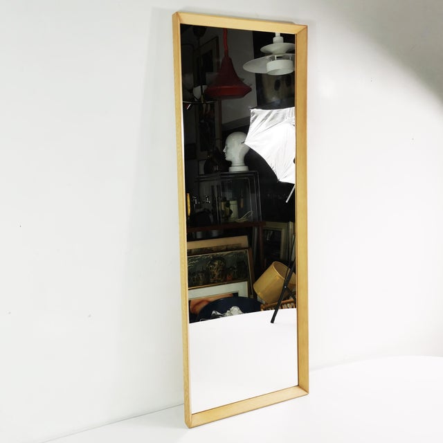 Mid-Century Modern Minimalist Wall Mirror from Aarhus Glasimport, Denmark, 1960s For Sale - Image 3 of 16