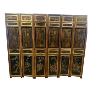 Early 20th Century 6-Panel Bamboo Chinese Screen