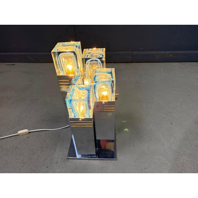 Vintage Cubic Table Lamp by Gaetano Sciolari, 1970s For Sale - Image 10 of 11