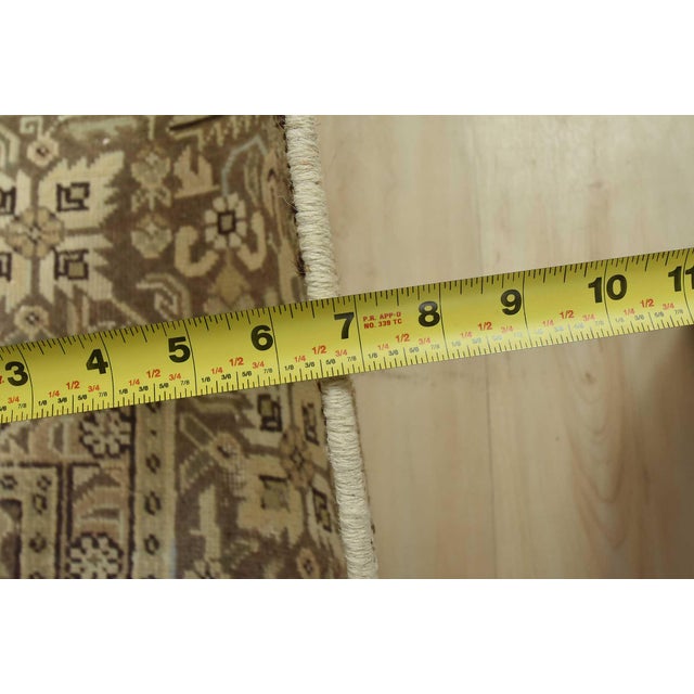 Tabriz Rug 9’8” X 12’8” Beige Wool Vintage Distressed Hand-Knotted Carpet For Sale - Image 13 of 15