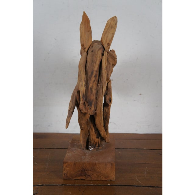 Vintage Abstract Modern Teak Driftwood Horse Head Bust Sculpture Statue For Sale - Image 6 of 10