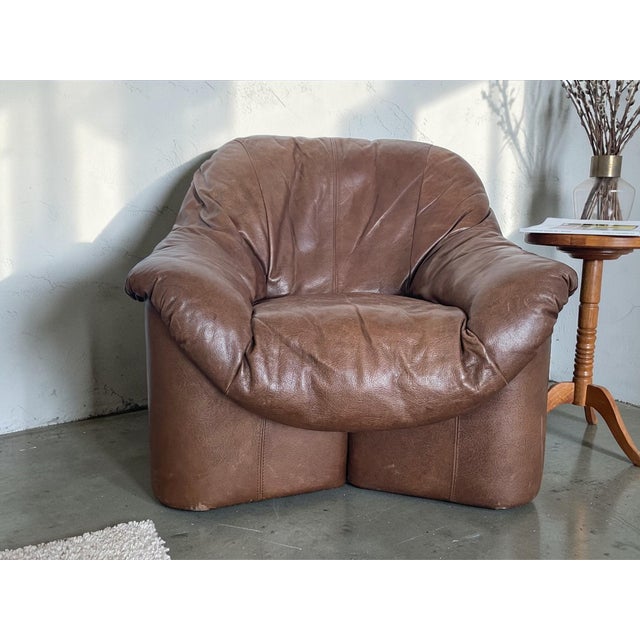 Mid-Century Modern Leather Lounge Chair, 1970s For Sale - Image 4 of 10