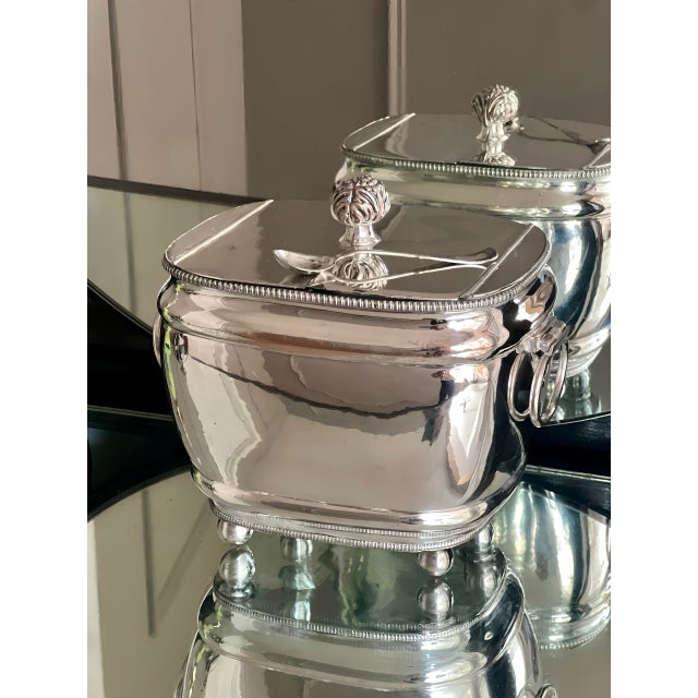 Silver 19th Century George III Silverplated Tea Caddy For Sale - Image 8 of 12
