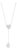 Diamond Halo Heart & Teardrop Lariat Necklace in 14k White Gold, 16 Inches For Sale