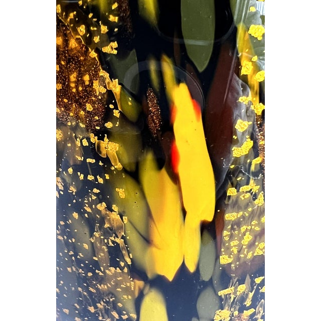 Modern Glass Vase With Splatters and Gold Dust in Murano Style For Sale - Image 11 of 14