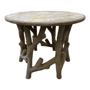 Vintage French Faux Bois Garden Table