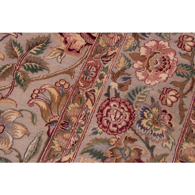 1990s Floral 1990's Pak-Persian Gray/Gray Wool Rug - 8'11'' X 12'6'' For Sale - Image 5 of 9