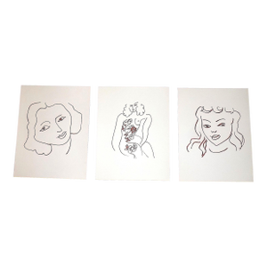 Vintage After Henri Matisse Abstract Modernist Portraits & Nude - Set of 3
