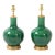 Pair of Emerald-Green Glazed Gourd Lamps For Sale