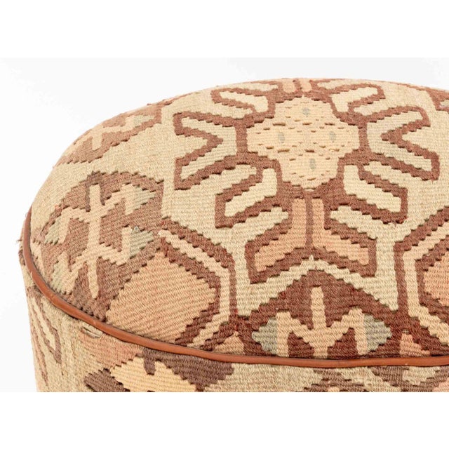 Early 20th Century Oval Kilim Upholstered Footstool For Sale - Image 5 of 8