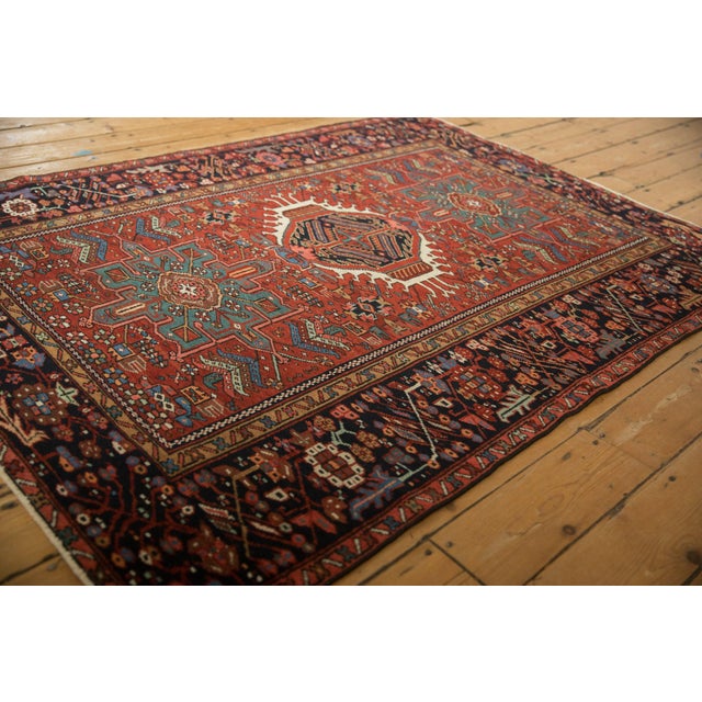 1930s Vintage Persian Karaja Triple Medallion Wool Rug For Sale - Image 9 of 9