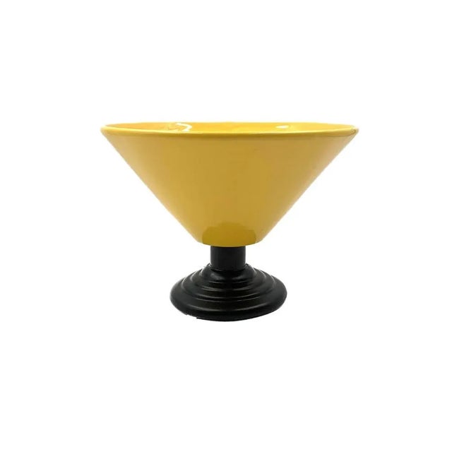Postmodern Yellow Conic Vase, Italy, 1980s For Sale - Image 9 of 12