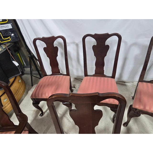Mid 20th Century Mid 20th Century Set of 8 Queen Anne Style Mahogany Dining Chairs With Captain’s Chairs For Sale - Image 5 of 6