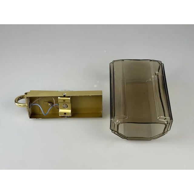 Gold Glass and Metal Wall Lamp from Glashütte Limburg, Germany, 1970s For Sale - Image 8 of 18