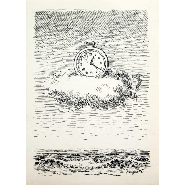 Title: Clock In Cloud Artist: Rene Magritte Country: Belgium Medium: Lithograph – 3 Marks:Signed in plate Size: Arjomari...